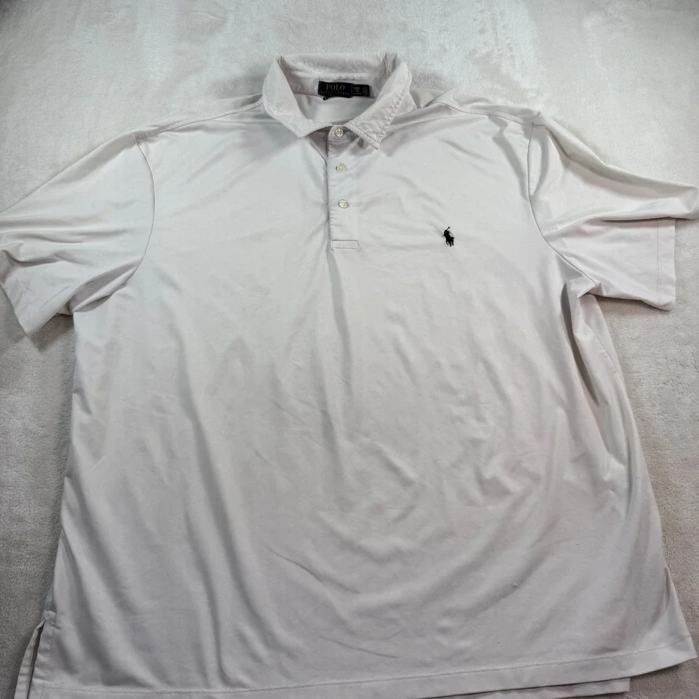 Polo Ralph Lauren Performance Mens 2XB White Short Sleeve Pony Logo Polo Shirt